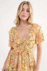 Yellow Floral Yellow Romper