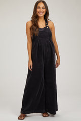 Charcoal Corduroy Maternity Wide Leg Overalls