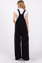 Charcoal Corduroy Wide Leg Overalls