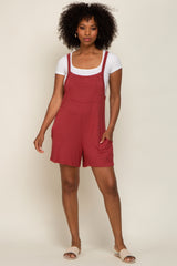 Rust Front Pocket Overall Knit Maternity Romper