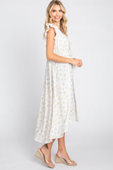 Cream Floral Ruffle Cover-Up