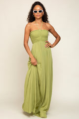 Lime Smocked Halter Maxi Dress