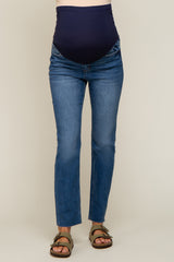 Blue Straight Leg Maternity Jeans