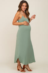 Olive Basic Maternity Midi Dress