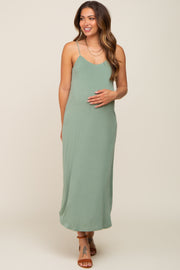 Olive Basic Maternity Midi Dress