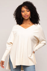 Cream Knit Long Dolman Sleeve Top