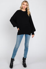 Black Knit Mock Neck Sweater