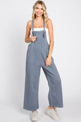 Blue Front Pocket Cropped Overall