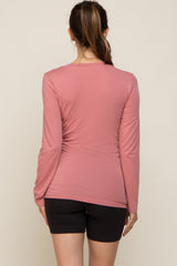 Mauve Long Sleeve Maternity Top