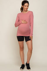 Mauve Long Sleeve Maternity Top