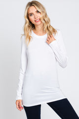 White Long Sleeve Maternity Top