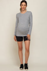 Heather Grey Long Sleeve Maternity Top