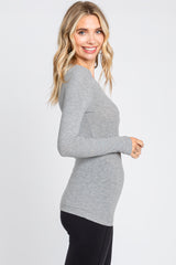 Heather Grey Long Sleeve Top