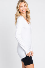 White Fitted Long Sleeve Top