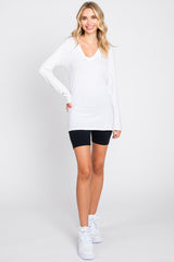 White Fitted Long Sleeve Top