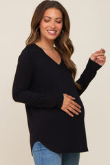 Black Long Sleeve Maternity Top