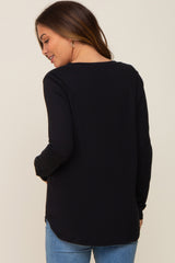 Black Long Sleeve Maternity Top