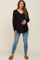 Black Long Sleeve Maternity Top