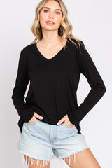 Black Long Sleeve Maternity Top