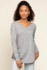 Heather Grey Long Sleeve Maternity Top