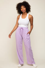 Lavender Drawstring Wide Leg Maternity Lounge Pants