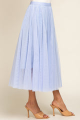 Light Pink Tulle Midi Skirt