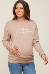 Beige Ultra Soft Mother Maternity Sweatshirt