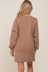 Mocha Ultra Soft Maternity Sweatshirt Dress