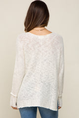 Cream Chunky Knit Side Slit Maternity Sweater