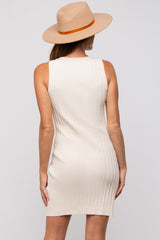 Ivory Ribbed Sleeveless Dress