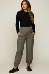 Olive Cargo Pocket Maternity Joggers