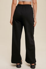 Black Basic Wide Leg Lounge Pants