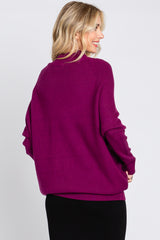 Plum Funnel Neck Dolman Sleeve Sweater