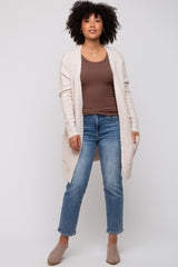 Beige Basic Knit Cardigan