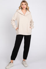 Beige Collared Pullover