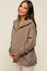 Mocha Collared Maternity Pullover