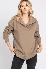 Mocha Collared Maternity Pullover