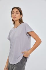 Grey Short Dolman Sleeve Maternity Top