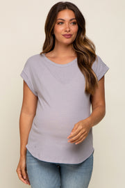 Grey Short Dolman Sleeve Maternity Top