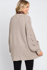 Taupe Chunky Knit Cardigan