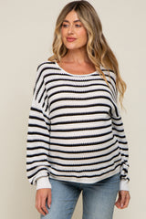 Black Striped Maternity Sweater