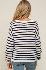 Black Striped Maternity Sweater