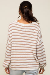 Taupe Striped Sweater