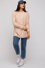 Beige Brushed Knit Sweater