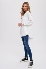 Ivory Lightweight Button Front Tunic Top