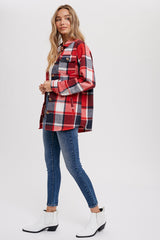 Red Plaid Shirt Jacket