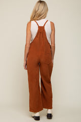 Rust Corduroy Wide Leg Maternity Overalls