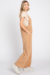 Camel Corduroy Wide Leg Overalls