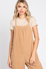 Camel Corduroy Wide Leg Overalls