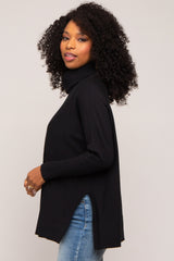 Black Cowl Neck Dolman Sleeve Sweater